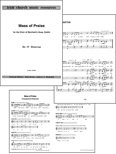 Mass of Praise Cover, Sample Page and Congregtion Sheet